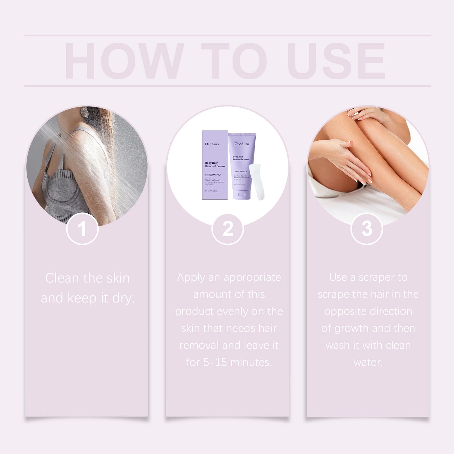 OceAura Body Hair Removal Cream – Gentle & Effective Hair Removal for Hands, Legs & Body | For Men & Women