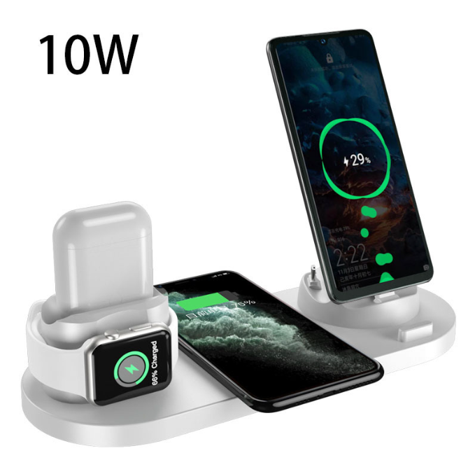 6 in 1 Wireless Charger Station - Fast Charging Dock for iPhone, Apple Watch & AirPods