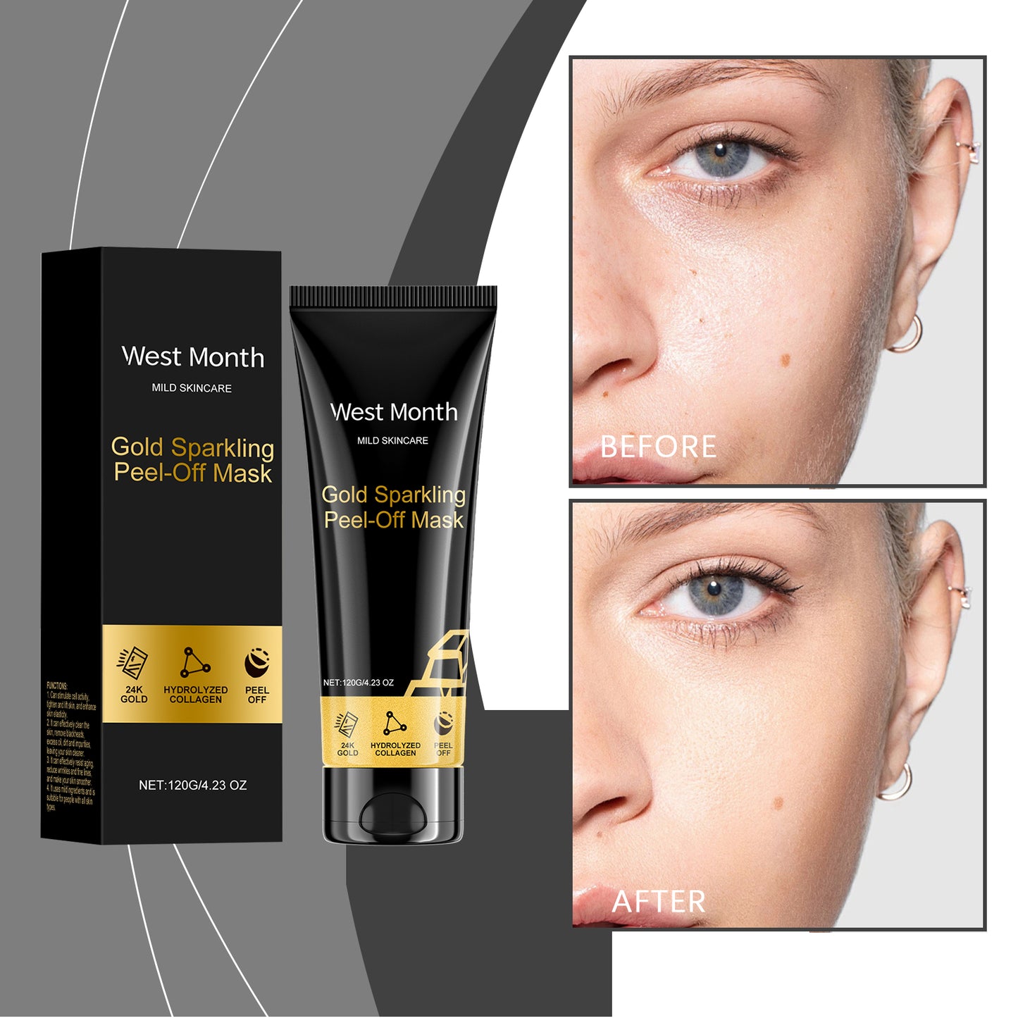 "24K Gold Peel Mask - Collagen Firming & Moisturizing Face Mask | Zarusky"