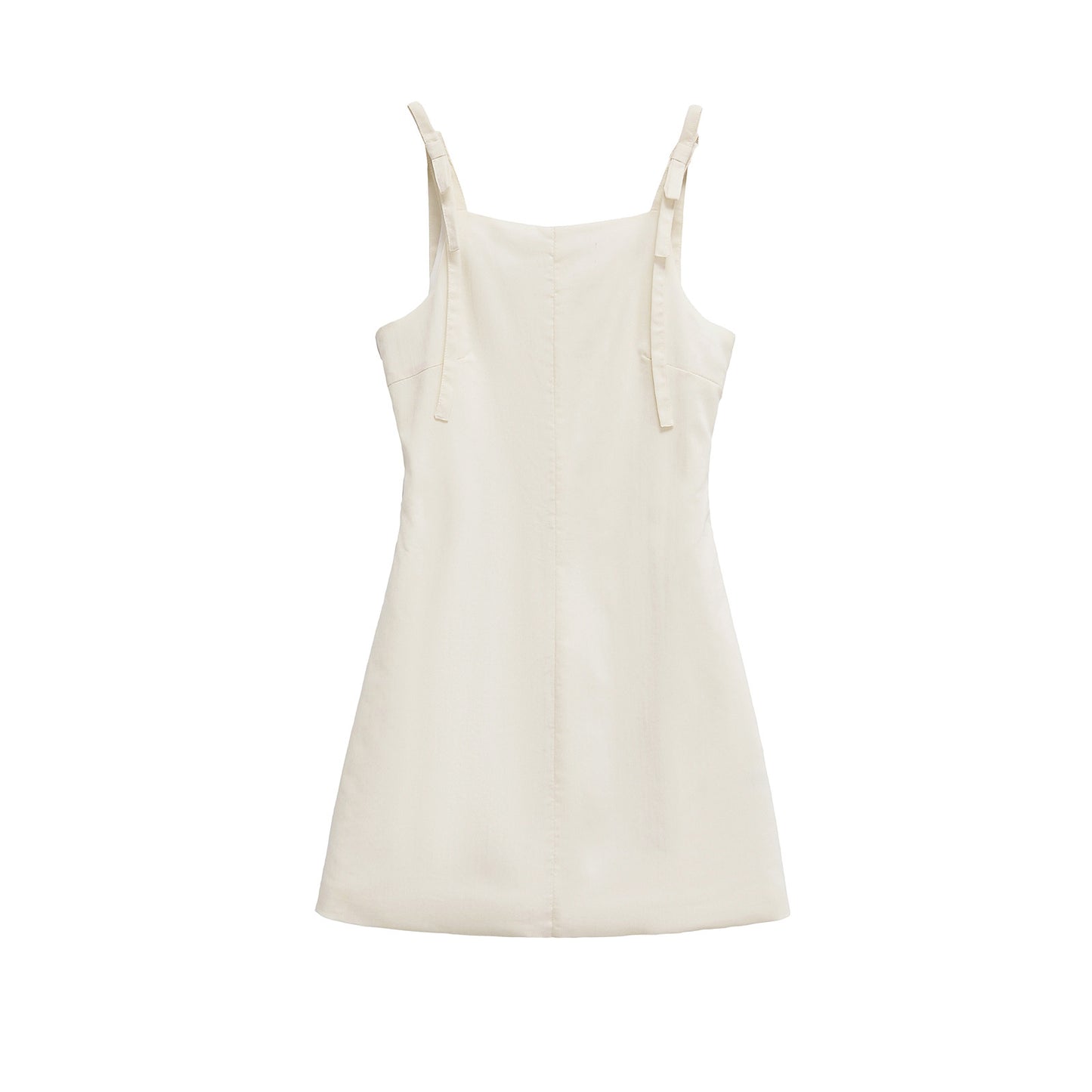 Women's Square Neck Camisole A-Line Mini Dress | White & Black