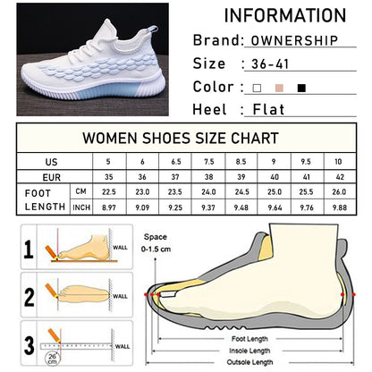 Women Sneakers Running Shoes - Casual Flats Vulcanized Walking Shoes Plus Size
