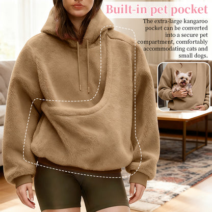 Pet Carrier Hoodie, Hands-Free Dog & Cat Carry Bag, Unisex Sweatshirt for Small Pets