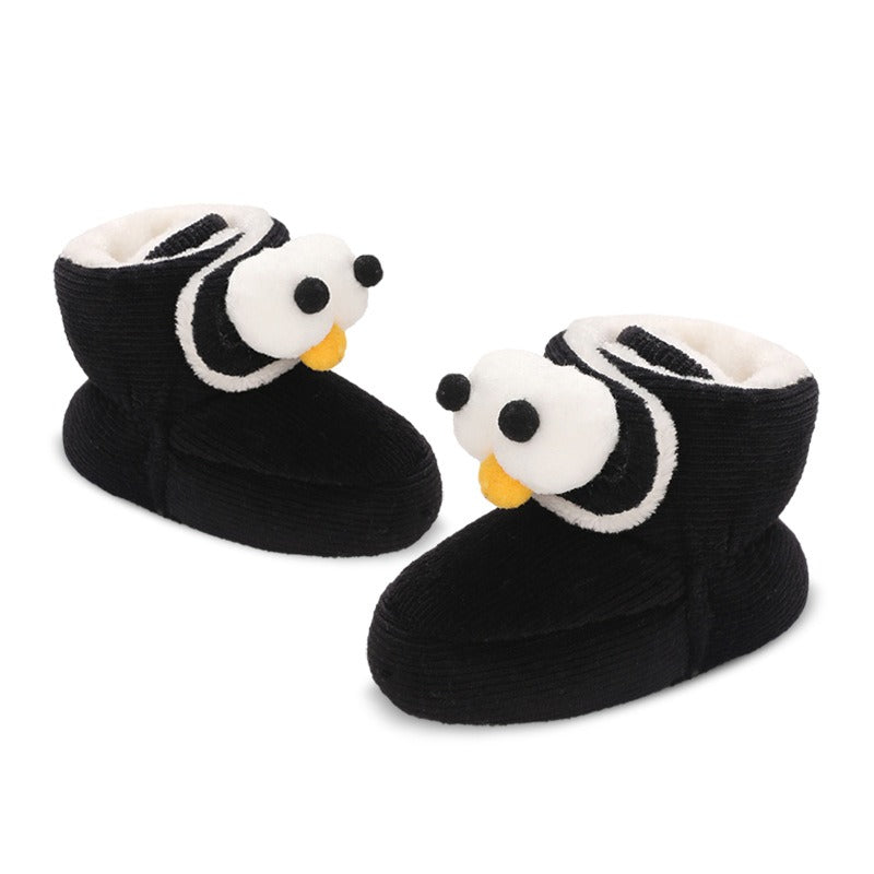 Baby Winter Boots - Warm Plush Cotton Shoes with Soft Sole for 0-1 Year Old | Cute Cartoon High-Top Baby Shoes