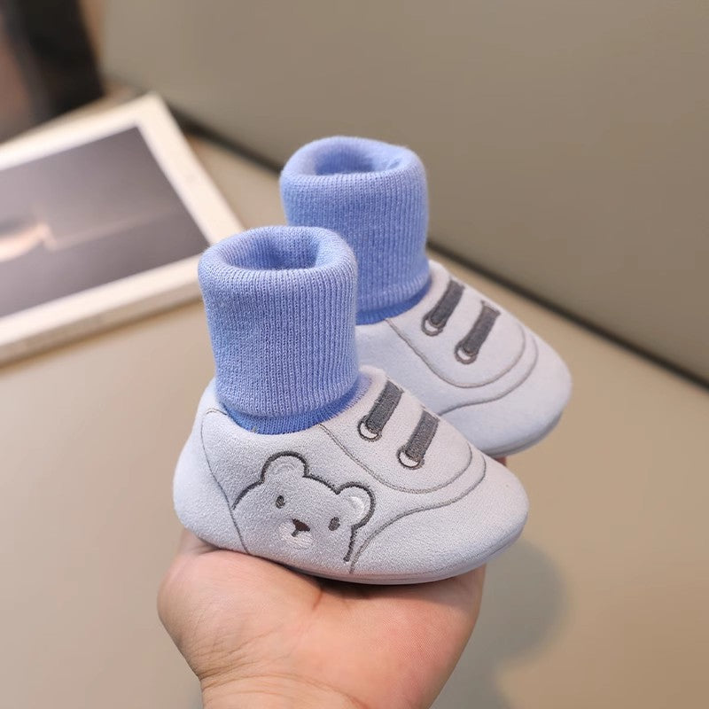 Baby Shoes and Socks - Warm Cotton Anti-Slip Walking Shoes for 0-12 Months | Unisex Infant Footwear