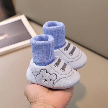Baby Shoes and Socks - Warm Cotton Anti-Slip Walking Shoes for 0-12 Months | Unisex Infant Footwear