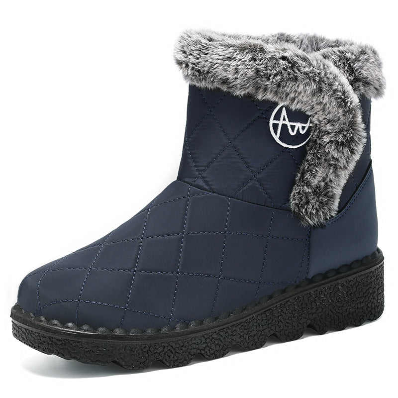Women’s Velvet-Lined Snow Boots – High-Top Long Winter Boots with Soft Sole, Thick Cotton Lining & Polyurethane Upper