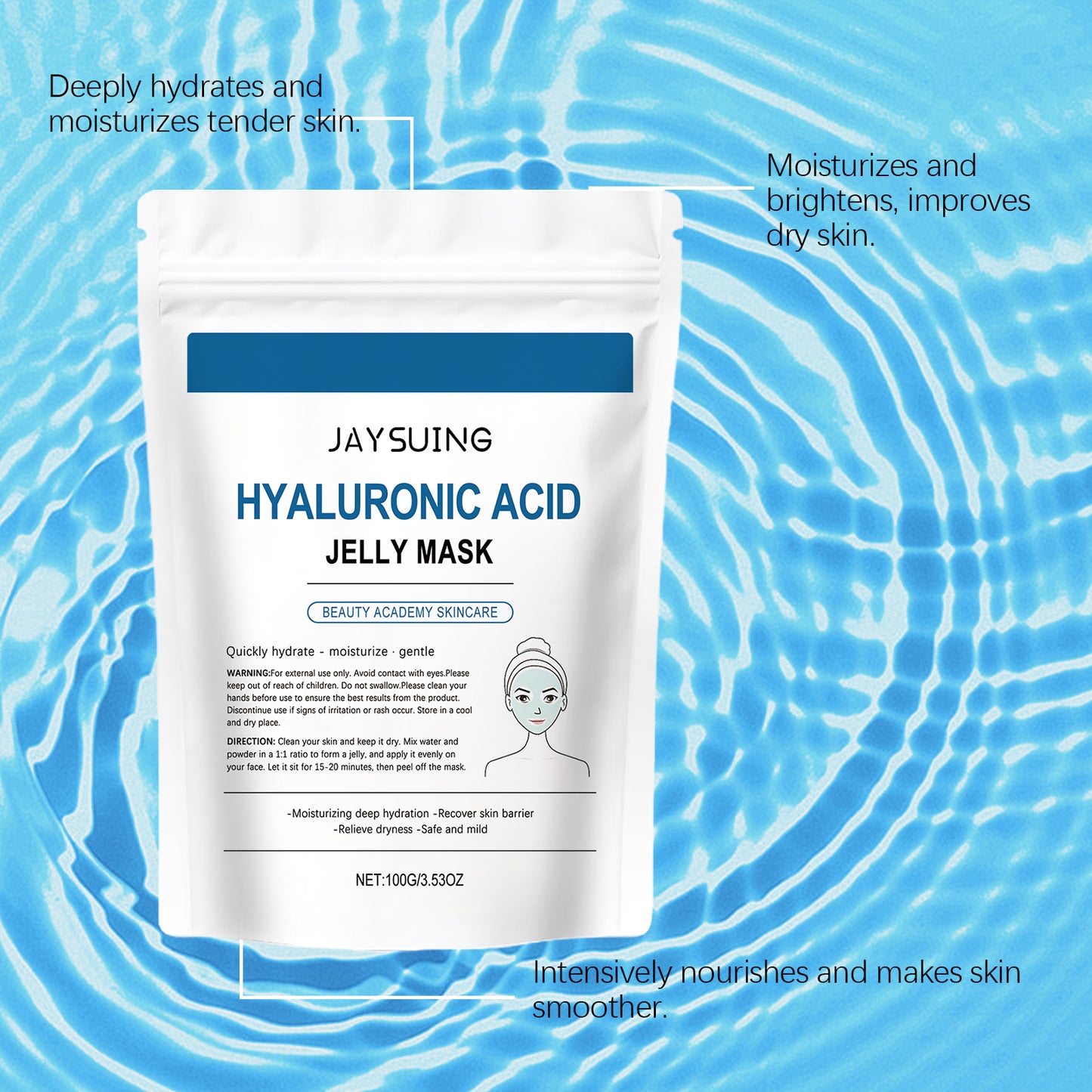 Jaysuing Hyaluronic Acid Moisturizing Mask – Deep Hydration for Tender, Smooth & Delicate Skin