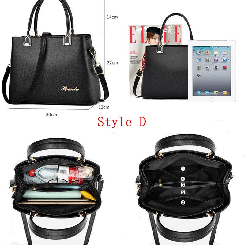 Zarusky Embroidered Leather Tote Bag - Top-Handle Crossbody Handbag