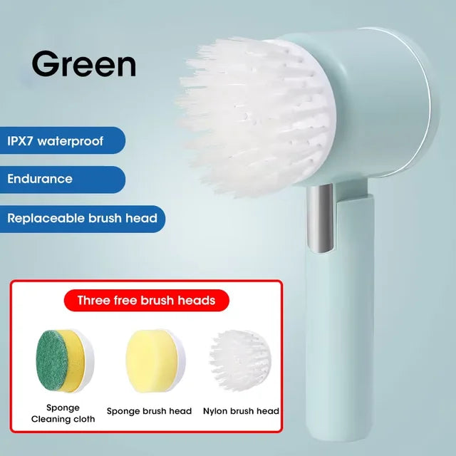 Electric Spin Scrubber - 5-in-1 Power Cleaning Brush for Bathroom & Home | Zarusky