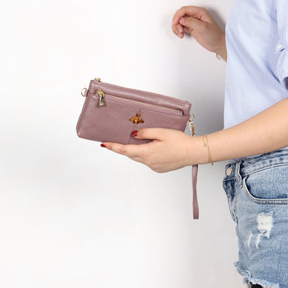 Zarusky Genuine Leather Messenger Bag - Retro Chain Crossbody Handbag