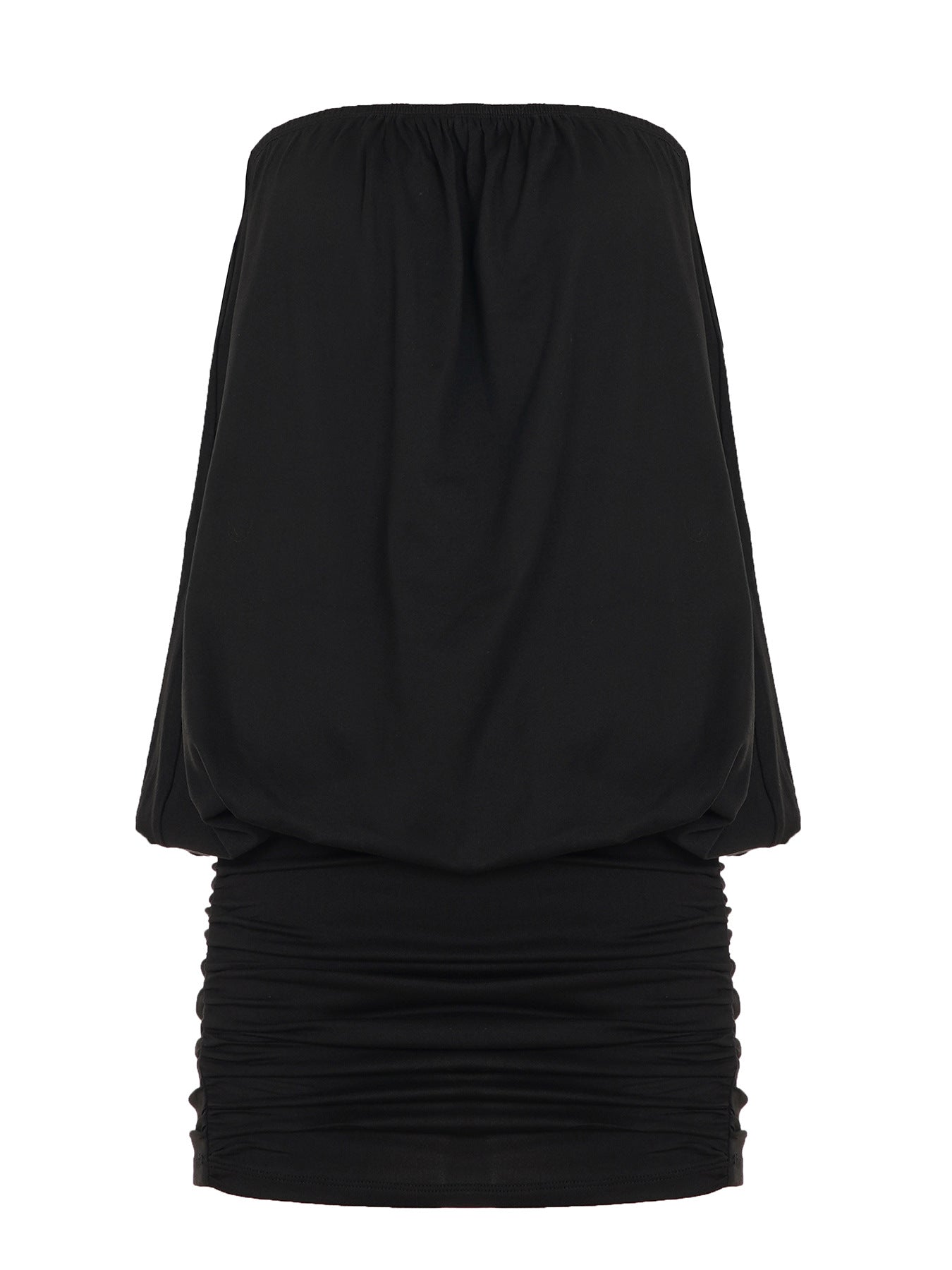Mini-robe moulante plissée cache-cœur asymétrique à une épaule pour femme – Soie de lait
