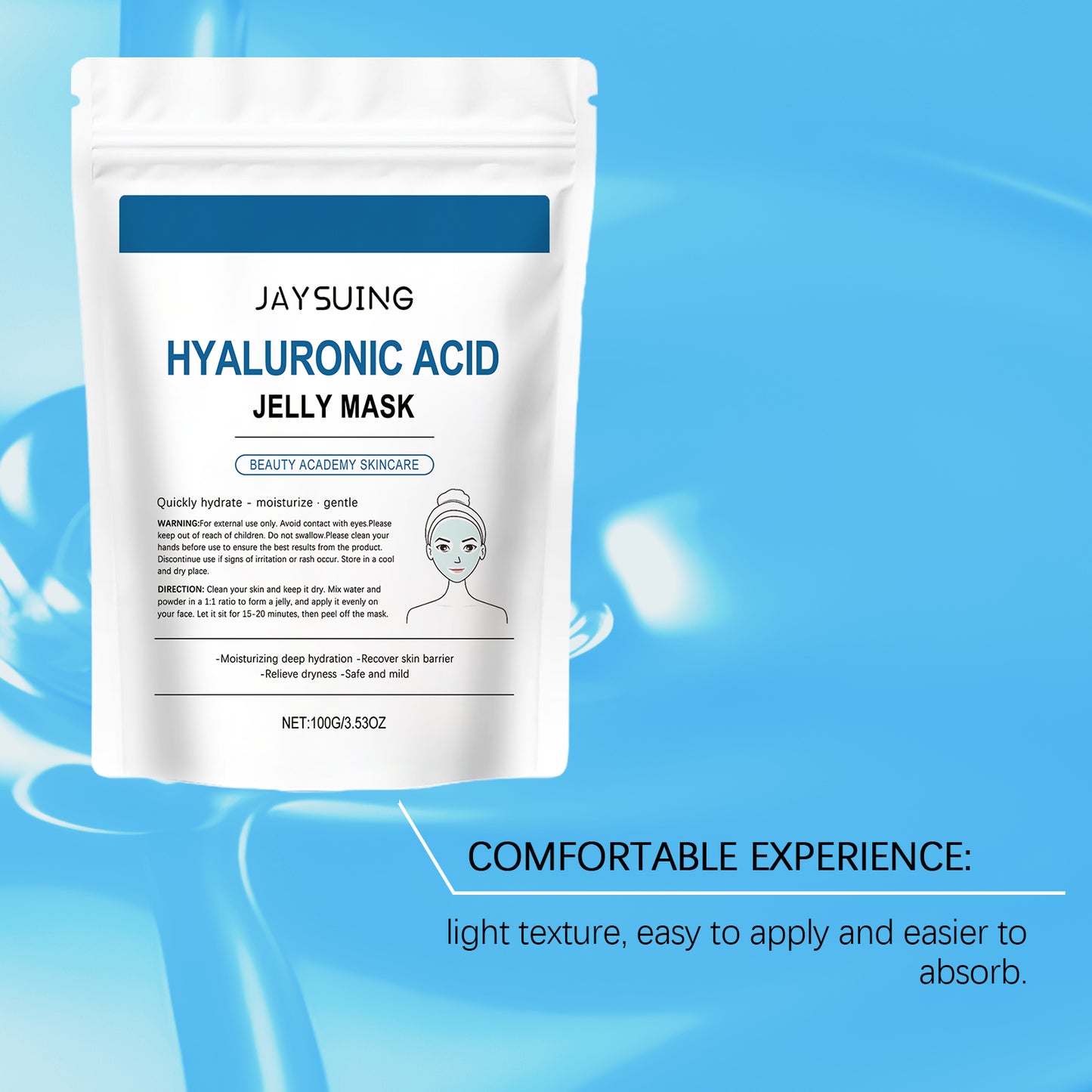 Jaysuing Hyaluronic Acid Moisturizing Mask – Deep Hydration for Tender, Smooth & Delicate Skin