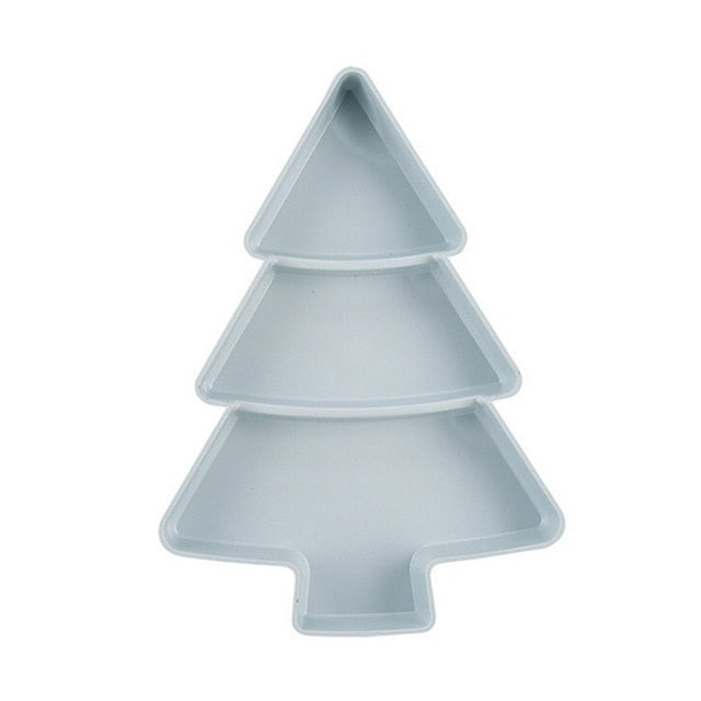 Christmas Tree Shaped Snack Serving Tray – Multi-Compartment Bowl for Nuts & Candy