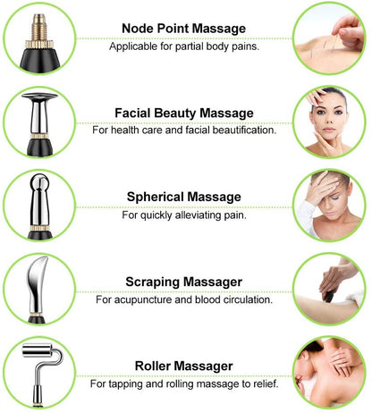 Zarusky™ 5-in-1 Electronic Acupuncture Pen – Meridian Energy Pain Relief Massage Tool with 5 Therapy Heads