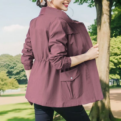 Women’s Double-Layer Lined Korean-Style Trench Coat – Slim Fit Spring & Autumn | Youthful Elegant Outerwear