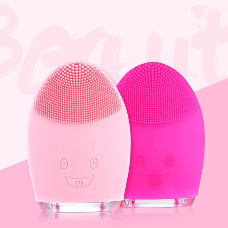 Mini Electric Facial Cleansing Brush – Waterproof Silicone Face Cleaning & Massage Tool for Deep Pore Cleansing