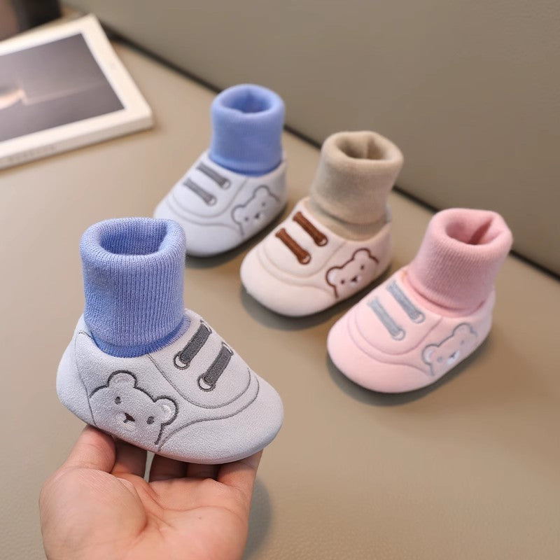 Baby Shoes and Socks - Warm Cotton Anti-Slip Walking Shoes for 0-12 Months | Unisex Infant Footwear