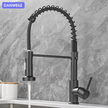 Premium all-copper kitchen faucet with 360° rotation and hot-cold dual mode. Durable, flexible spring design for smooth water flow and everyday kitchen use.