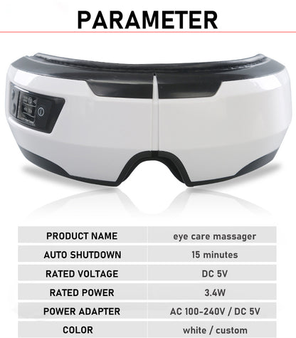 Zarusky™ Eye Massager – Vibration, Air Pressure & Heating Therapy with Bluetooth Music for Relaxation & Vision Care