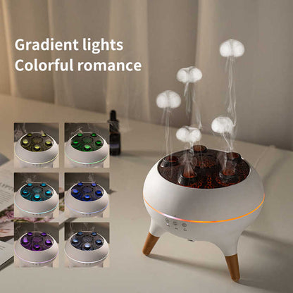 Electric spray air humidifier with soothing night light and remote control. Ideal for aromatherapy, improving air moisture, and creating a relaxing home atmosphere.