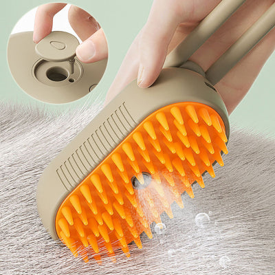Electric Cat Steam Brush 3-in-1 – Self-Cleaning Pet Grooming & Hair Removal Comb