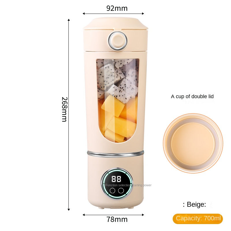 High-end portable juicer cup with powerful ice crushing and USB charging. Perfect for fresh juices, smoothies, and shakes at home or on the go.