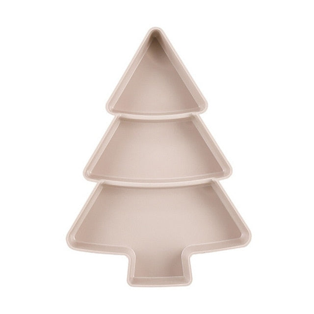 Christmas Tree Shaped Snack Serving Tray – Multi-Compartment Bowl for Nuts & Candy