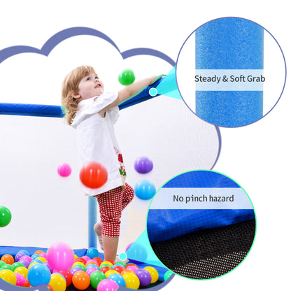 55” Toddler Trampoline with Safety Enclosure Net & Balls | Indoor & Outdoor Mini Trampoline for Kids | Safe, Sturdy Active Play for Toddlers