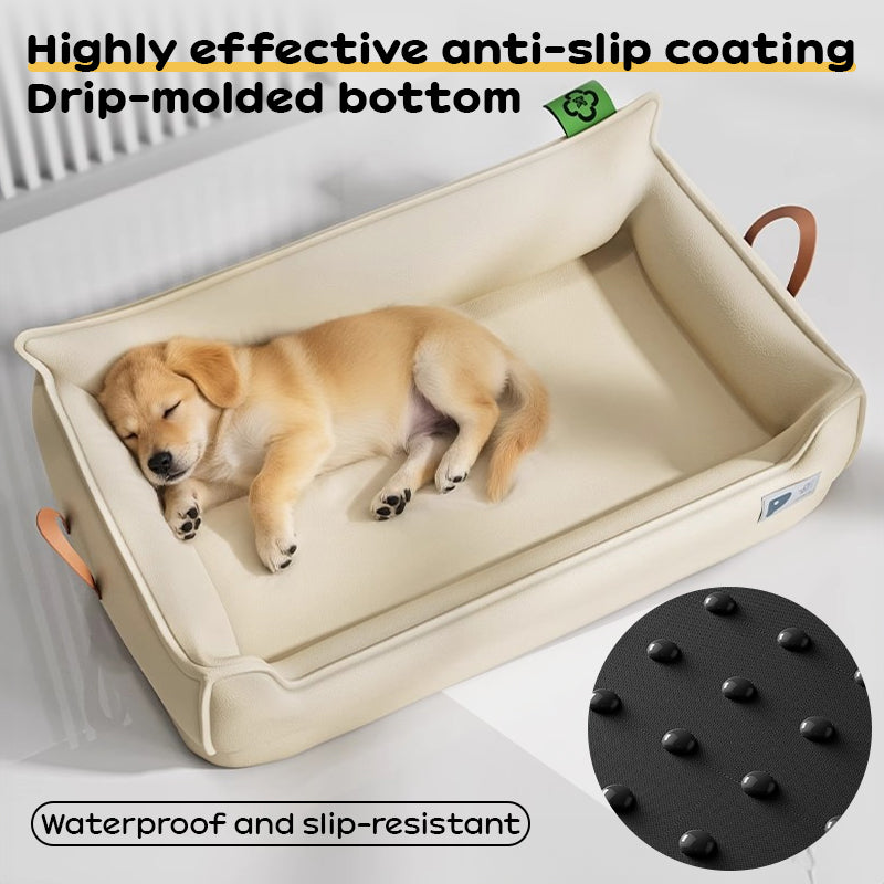 Durable all-weather dog house built for medium and large dogs. Chew-resistant, portable, and washable—ideal for indoor and outdoor comfort year-round.