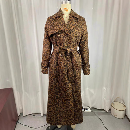 Elegant Women’s Brown Long Coat with Belted Waist – Winter Luxury Outerwear, Timeless & Chic Style