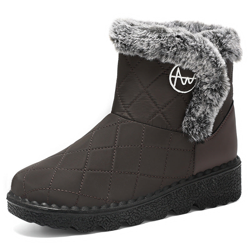 Women’s Velvet-Lined Snow Boots – High-Top Long Winter Boots with Soft Sole, Thick Cotton Lining & Polyurethane Upper