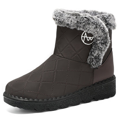 Women’s Velvet-Lined Snow Boots – High-Top Long Winter Boots with Soft Sole, Thick Cotton Lining & Polyurethane Upper