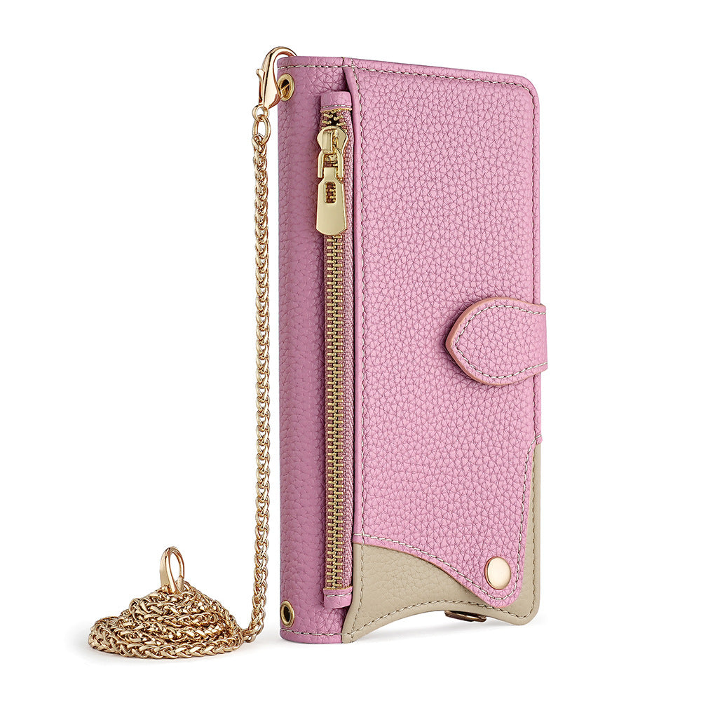 Mirror Makeup Crossbody Phone Case for iPhone – Card Slot, Stand Function & Stylish Strap | Compatible with iPhone 13 / 15 / 16 / 17 Pro Max