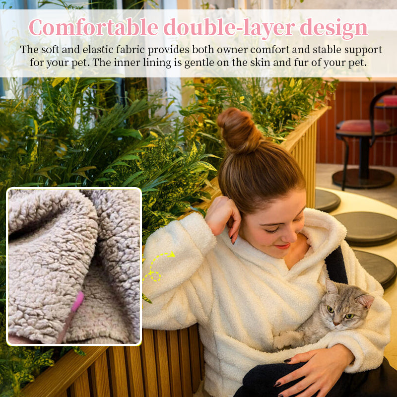 Pet Carrier Hoodie, Hands-Free Dog & Cat Carry Bag, Unisex Sweatshirt for Small Pets