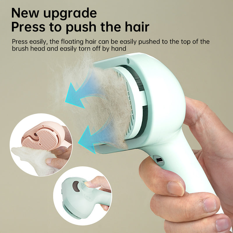 Upgraded electric pet grooming comb with gentle steam technology. Removes loose hair, cleans fur, and styles coats—safe and comfortable for dogs and cats.