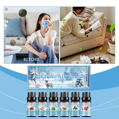 Winter Aromatherapy Essential Oil Set – Natural Fragrance Oils for Humidifier & Diffuser