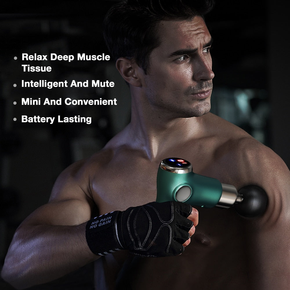 Zarusky Mini Pistolet de Massage – Masseur de Poche 32 Vitesses pour Soulagement Musculaire Profond