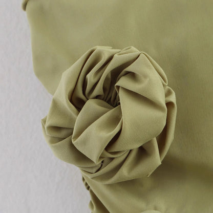Women's Floral Detail Strapless Slim Fit Mini Dress | Olive