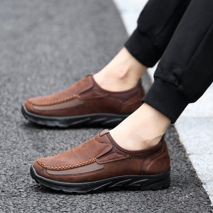 Men's Business Casual Shoes - Breathable Slip-On Loafers | British Style Dress Shoes for Work & Everyday