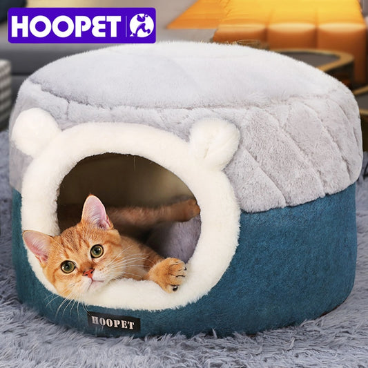 Soft Plush Pet Bed - Warm Winter Sleeping Nest for Cats & Small Dogs | Cozy Kennel Cushion