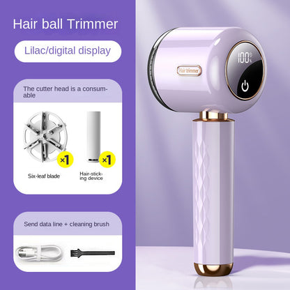 Smart rechargeable fuzz trimmer with digital display. 2-in-1 fabric shaver removes lint, fuzz, and hair—safe, powerful, and easy for home use.