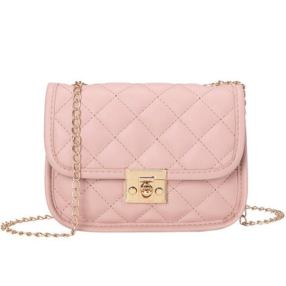 Embroidered Chain Bag - Women's Small Square Crossbody Purse