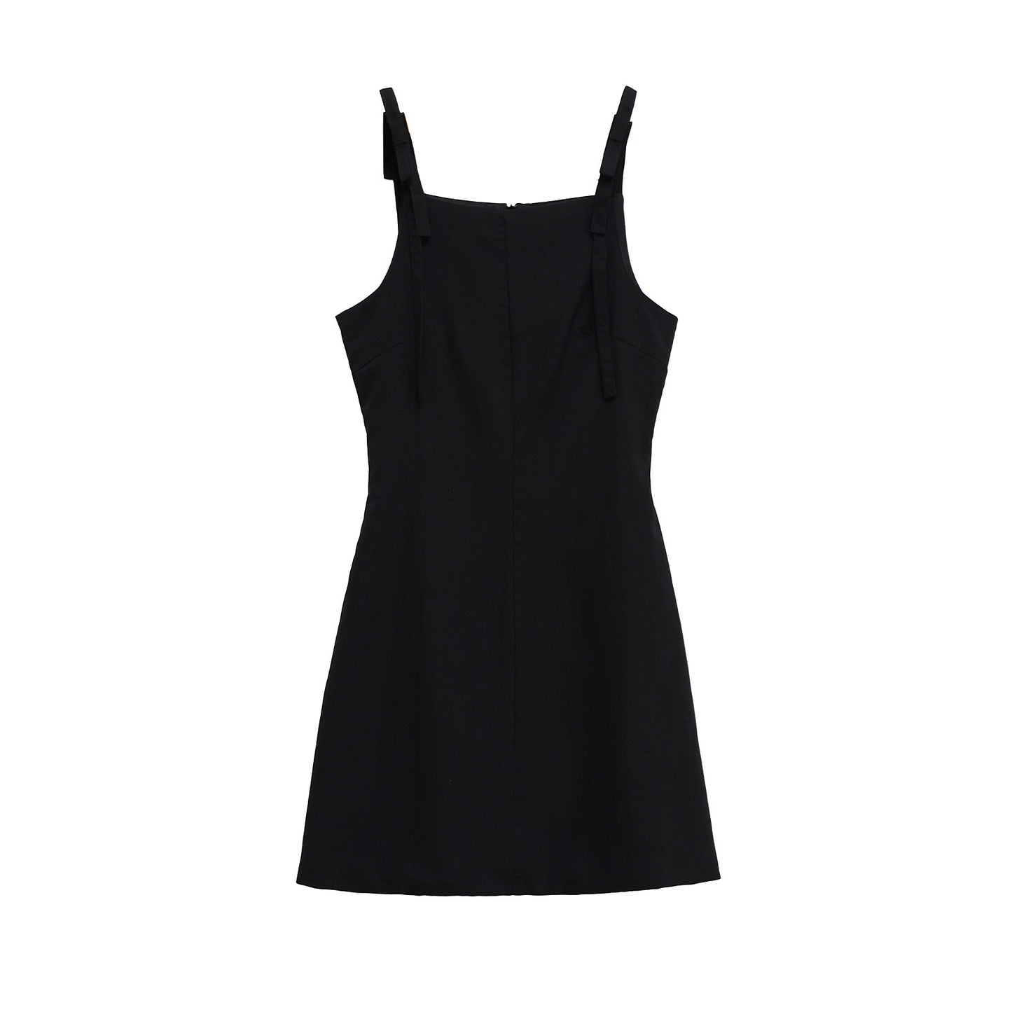 Women's Square Neck Camisole A-Line Mini Dress | White & Black