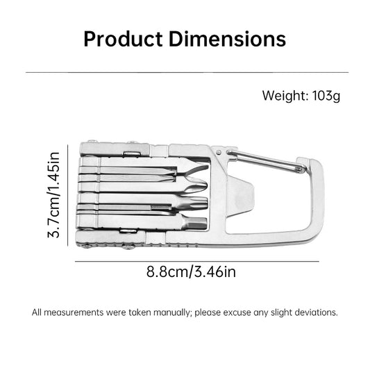 12-in-1 Portable Multitool Screwdriver Set, Folding EDC Pocket Tool with Bottle Opener for Camping, Hiking & Outdoor Repair