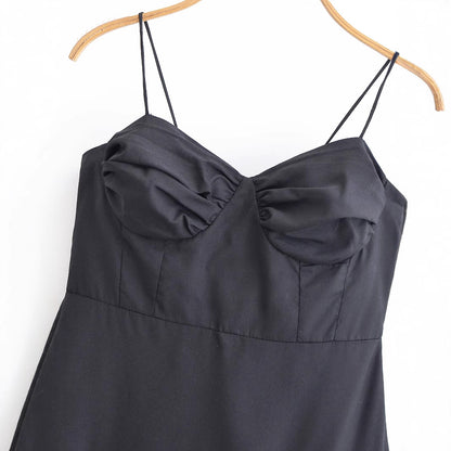 Women's Backless Corset Slim Fit Maxi Dress | Black