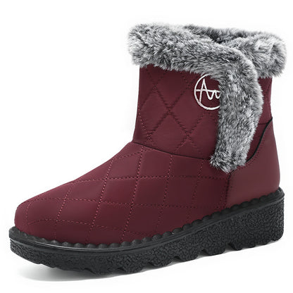 Women’s Velvet-Lined Snow Boots – High-Top Long Winter Boots with Soft Sole, Thick Cotton Lining & Polyurethane Upper