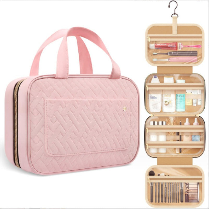 Zarusky Travel Toiletry Bag with Hook - Portable Hanging Makeup Organizer
