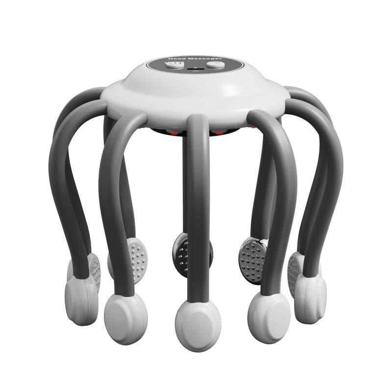 Electric octopus head massager with gentle vibration to relax the scalp, reduce stress, and support deeper sleep. Lightweight, soothing, and easy to use.
