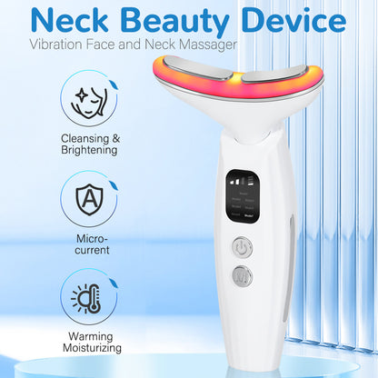 7-Color LED Neck Beauty Instrument – Smart Screen Display Neck Massager for Wrinkle Care, Firming & Skin Rejuvenation