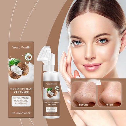 Zarusky West&Month Coconut Foam Cleanser - Gentle Pore Cleansing & Refreshing Moisturizer